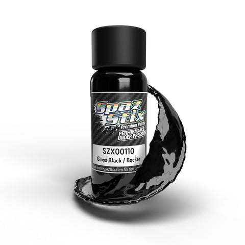 HIGH GLOSS BLACK / BACKER AIRBRUSH PAINT 2OZ – Spaz Stix by HRP