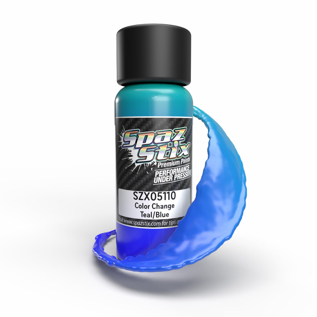 Color Change Airbrush Paint, Teal/Blue, 2oz Bottle – Spaz Stix by HRP