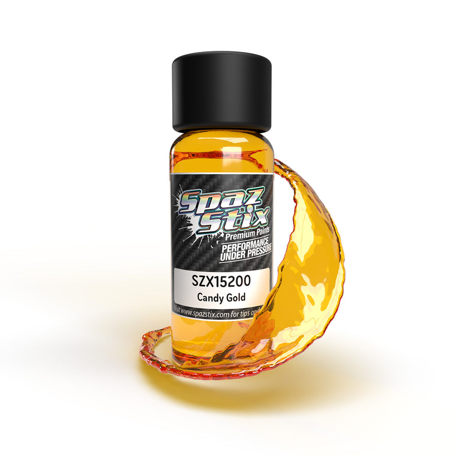 Spaz Stix - Candy Gold Airbrush Ready Paint, 2oz Bottle