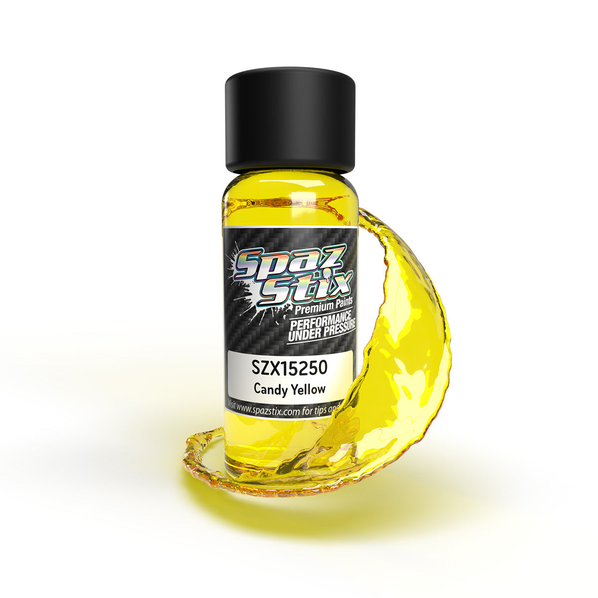Spaz Stix - Candy Yellow Airbrush Ready Paint, 2oz Bottle
