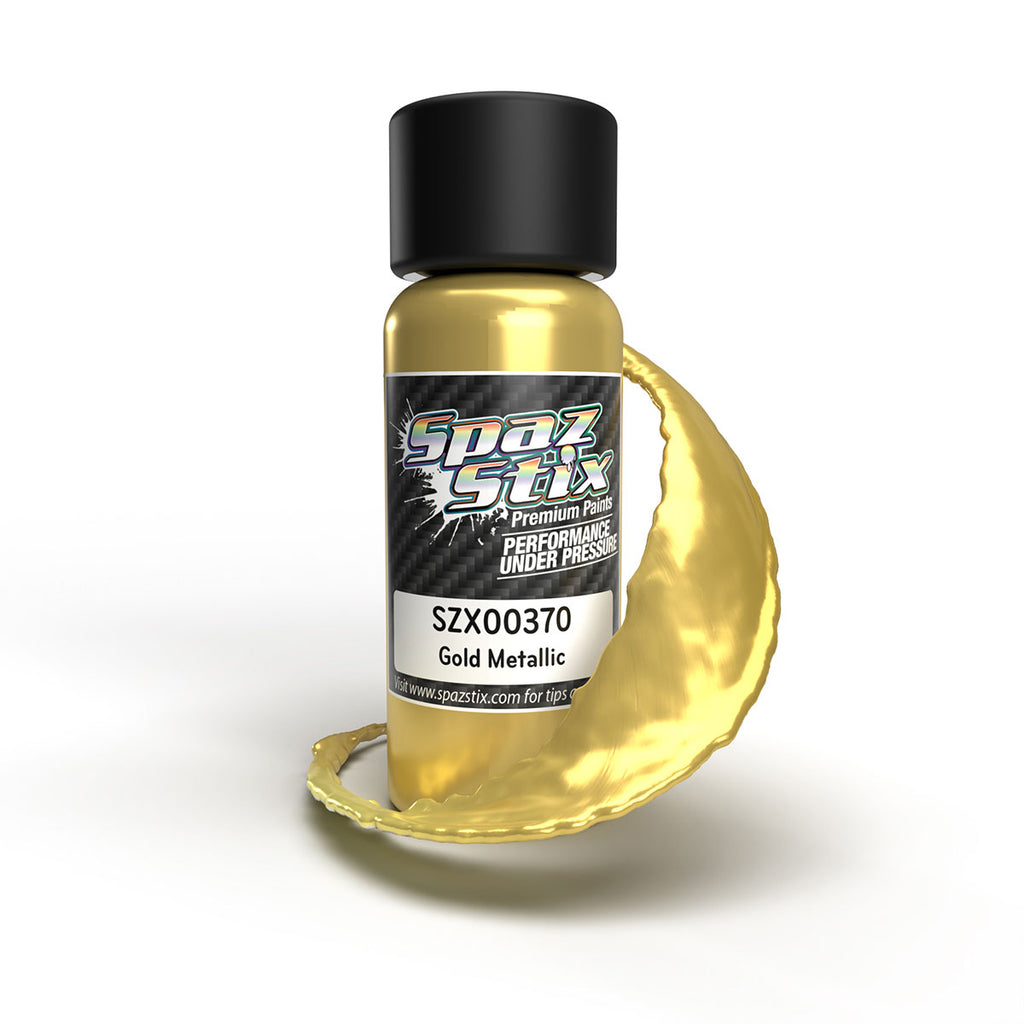 Gold Metallic Airbrush Ready Paint, 2oz Bottle – Spaz Stix by HRP