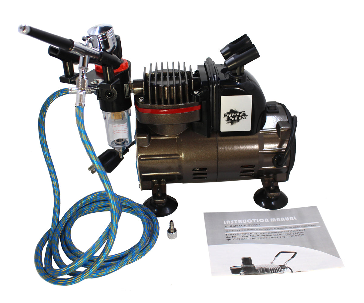 Dual Action Gravity Feed Airbrush & Compressor Combo – Spaz Stix