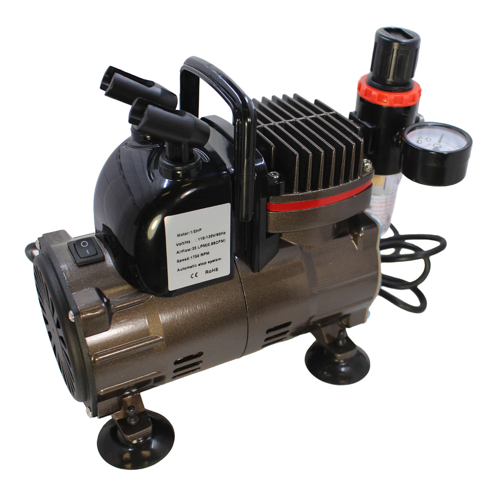 Action Compressor Dual Action Gravity Feed Airbrush & Compressor Combo – Spaz Stix by HRP